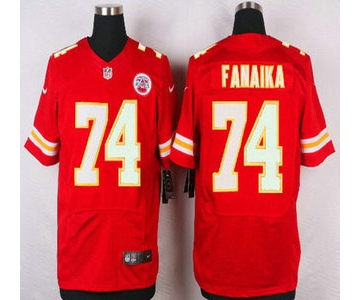 Men's Kansas City Chiefs #74 Paul Fanaika Red Team Color NFL Nike Elite Jersey