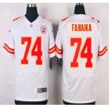 Men's Kansas City Chiefs #74 Paul Fanaika White Road NFL Nike Elite Jersey