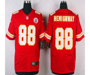 Men's Kansas City Chiefs #88 Junior Hemingway Red Team Color NFL Nike Elite Jersey