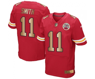 Nike Chiefs #11 Alex Smith Red Team Color Men's Stitched NFL Elite Gold Jersey