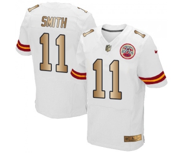 Nike Chiefs #11 Alex Smith White Men's Stitched NFL Elite Gold Jersey