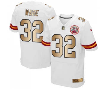 Nike Chiefs #32 Spencer Ware White Men's Stitched NFL Elite Gold Jersey