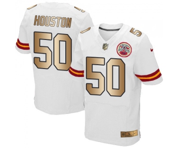 Nike Chiefs #50 Justin Houston White Men's Stitched NFL Elite Gold Jersey