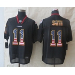 Nike Kansas City Chiefs #11 Alex Smith 2014 USA Flag Fashion Black Elite Jersey