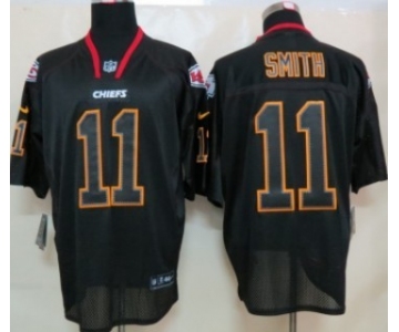 Nike Kansas City Chiefs #11 Alex Smith Lights Out Black Elite Jersey