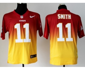 Nike Kansas City Chiefs #11 Alex Smith Red/Yellow Fadeaway Elite Jersey