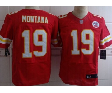 Nike Kansas City Chiefs #19 Joe Montana Red Elite Jersey