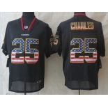 Nike Kansas City Chiefs #25 Jamaal Charles 2014 USA Flag Fashion Black Elite Jersey