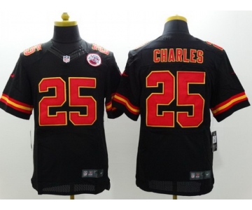 Nike Kansas City Chiefs #25 Jamaal Charles Black Elite Jersey