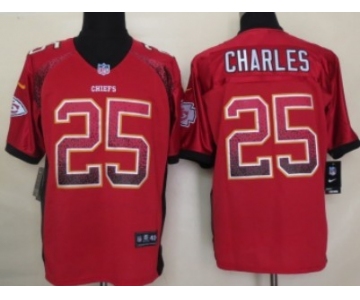 Nike Kansas City Chiefs #25 Jamaal Charles Drift Fashion Red Elite Jersey