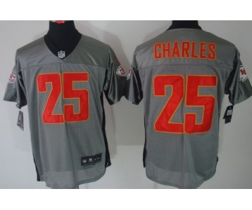 Nike Kansas City Chiefs #25 Jamaal Charles Gray Shadow Elite Jersey