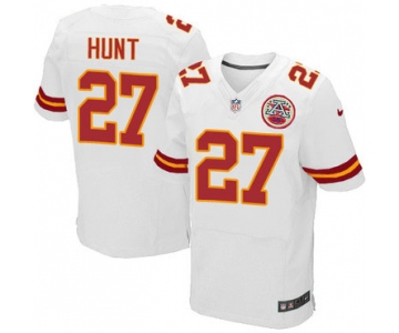 Nike Kansas City Chiefs #27 Kareem Hunt White Men's Stitched NFL Elite Jersey