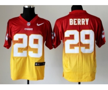 Nike Kansas City Chiefs #29 Eric Berry Red/Yellow Fadeaway Elite Jersey