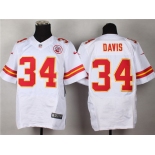 Nike Kansas City Chiefs #34 Knile Davis White Elite Jersey