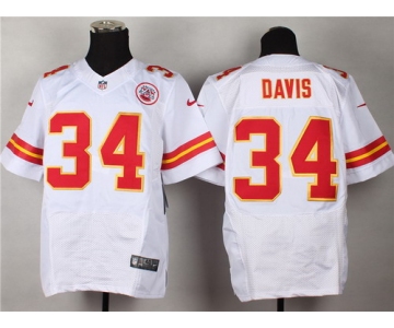 Nike Kansas City Chiefs #34 Knile Davis White Elite Jersey