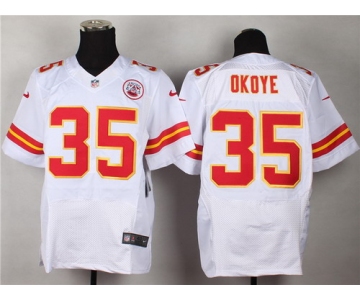 Nike Kansas City Chiefs #35 Christian Okoye White Elite Jersey