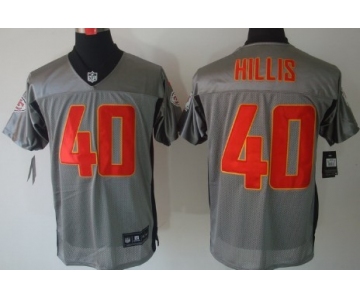 Nike Kansas City Chiefs #40 Peyton Hillis Gray Shadow Elite Jersey