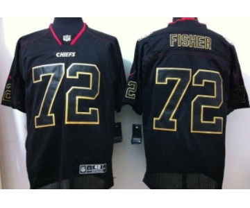 Nike Kansas City Chiefs #72 Eric Fisher Lights Out Black Elite Jersey