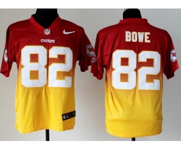 Nike Kansas City Chiefs #82 Dwayne Bowe Red/Yellow Fadeaway Elite Jersey