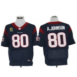 Size 60 4XL-Andre Johnson Houston Texans #80 C Patch Navy Blue Stitched Nike Elite NFL Jerseys