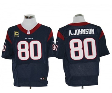 Size 60 4XL-Andre Johnson Houston Texans #80 C Patch Navy Blue Stitched Nike Elite NFL Jerseys