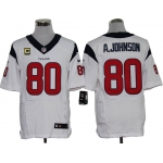 Size 60 4XL-Andre Johnson Houston Texans #80 C Patch White Stitched Nike Elite NFL Jerseys