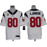 Size 60 4XL-Andre Johnson Houston Texans #80 C Patch White Stitched Nike Elite NFL Jerseys