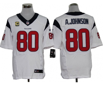 Size 60 4XL-Andre Johnson Houston Texans #80 C Patch White Stitched Nike Elite NFL Jerseys