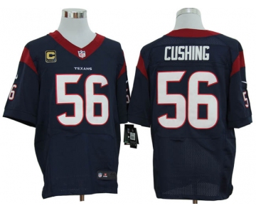 Size 60 4XL-Brian Cushing Houston Texans #56 C Patch Navy Blue Stitched Nike Elite NFL Jerseys