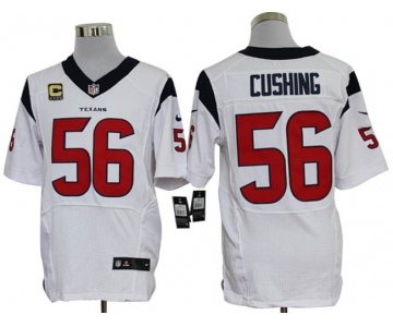 Size 60 4XL-Brian Cushing Houston Texans #56 C Patch White Stitched Nike Elite NFL Jerseys