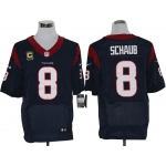 Size 60 4XL-Matt Schaub Houston Texans #8 C Patch Navy Blue Stitched Nike Elite NFL Jerseys