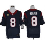 Size 60 4XL-Matt Schaub Houston Texans #8 C Patch Navy Blue Stitched Nike Elite NFL Jerseys