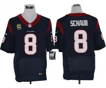 Size 60 4XL-Matt Schaub Houston Texans #8 C Patch Navy Blue Stitched Nike Elite NFL Jerseys