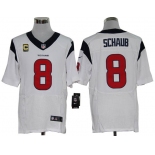 Size 60 4XL-Matt Schaub Houston Texans #8 C Patch White Stitched Nike Elite NFL Jerseys