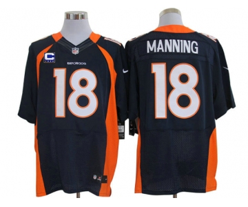 Size 60 4XL-2012 Peyton Manning Denver Broncos #18 Blue Stitched Nike Elite NFL Jerseys C Patch