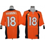 Size 60 4XL-2012 Peyton Manning Denver Broncos #18 Orange Stitched Nike Elite NFL Jerseys C Patch