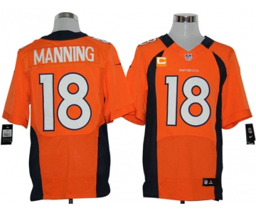 Size 60 4XL-2012 Peyton Manning Denver Broncos #18 Orange Stitched Nike Elite NFL Jerseys C Patch