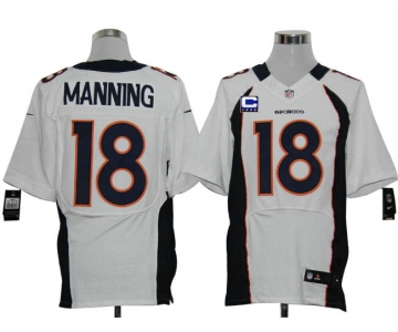 Size 60 4XL-2012 Peyton Manning Denver Broncos #18 White Stitched Nike Elite NFL Jerseys C Patch