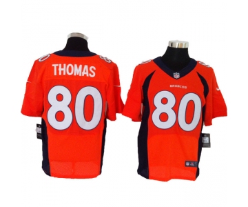 Size 60 4XL 2013 New Collar Julius Thomas Denver Broncos #80 Orange Stitched Nike Elite Jersey