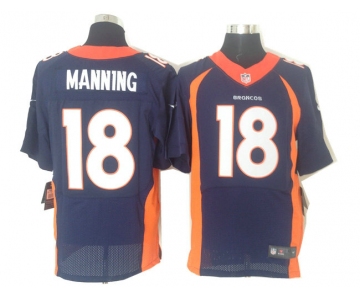 Size 60 4XL 2013 New Collar Peyton Manning Denver Broncos #18 Blue Nike Elite Jersey