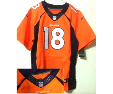 Size 60 4XL 2013 New Collar Peyton Manning Denver Broncos #18 Orange Nike Elite Jersey