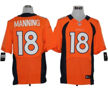 Size 60 4XL-Peyton Manning Denver Broncos #18 Orange Stitched Nike Elite NFL Jerseys