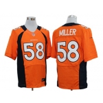 Size 60 4XL-Von Miller Denver Broncos #58 Orange Stitched Nike Elite NFL Jerseys