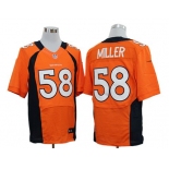 Size 60 4XL-Von Miller Denver Broncos #58 Orange Stitched Nike Elite NFL Jerseys