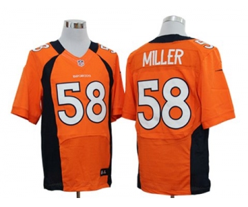 Size 60 4XL-Von Miller Denver Broncos #58 Orange Stitched Nike Elite NFL Jerseys