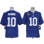 Size 60 4XL-2012 Eli Manning New York Giants #10 Blue Stitched Nike Elite NFL Jerseys C Patch