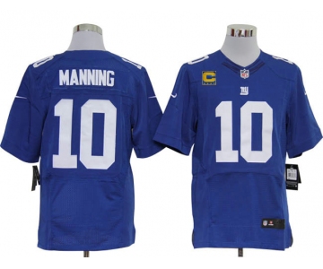 Size 60 4XL-2012 Eli Manning New York Giants #10 Blue Stitched Nike Elite NFL Jerseys C Patch