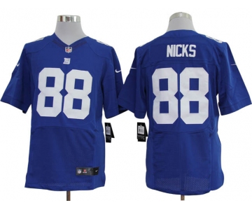 Size 60 4XL-Hakeem Nicks New York Giants #88 Blue Stitched Nike Elite NFL Jerseys