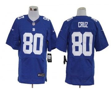 Size 60 4XL-Victor Cruz New York Giants #80 Blue Stitched Nike Elite NFL Jerseys