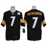 Size 60 4XL-Ben Roethlisberger Pittsburgh Steelers #7 Black Stitched Nike Elite NFL Jerseys